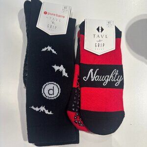 NWT Tavi x Pure Barre Grip Socks (Sticky Socks), 2 pairs, Size Medium